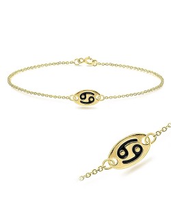 Gold Plated Cancer Silver Bracelet BRS-146-GP